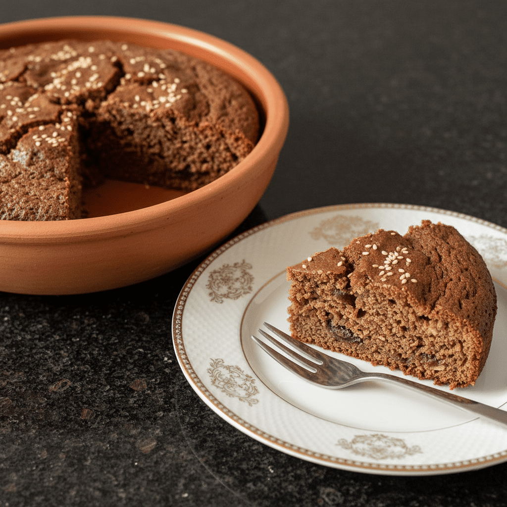 Ingredients for the tahini mug cake in a bowl before mixing.