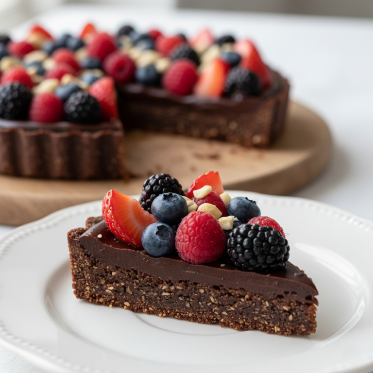 Easy No-Bake Chocolate Date Tart (Gluten-Free & Dairy-Free)